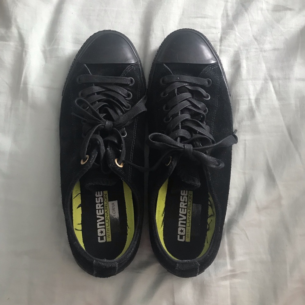 Black Velvet Converse By Lunarlon (size 11.5)
